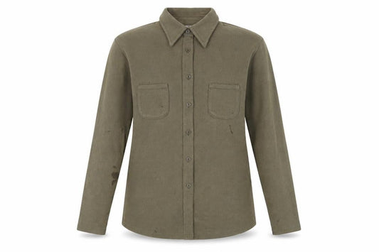 Front view of Marks & Spencer Green Button-Up Shirt, size 12
