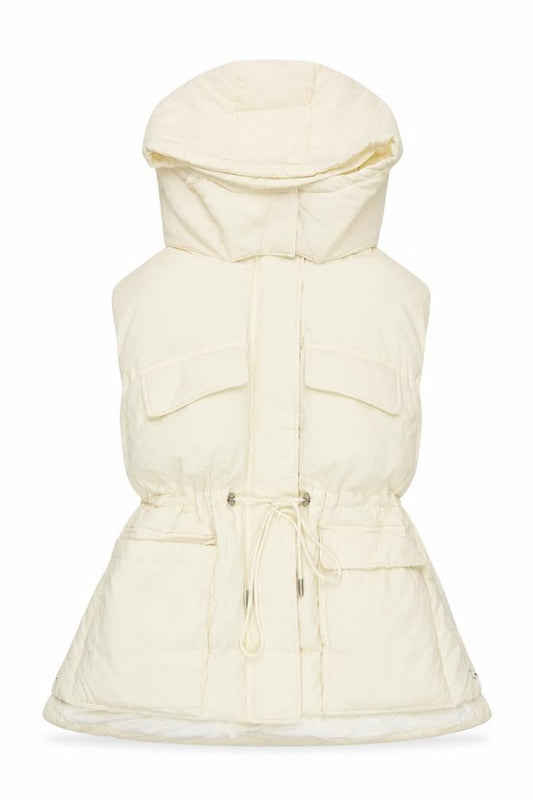 DESRAY Women's Ivory Long Parka Size 6 Zip Casual