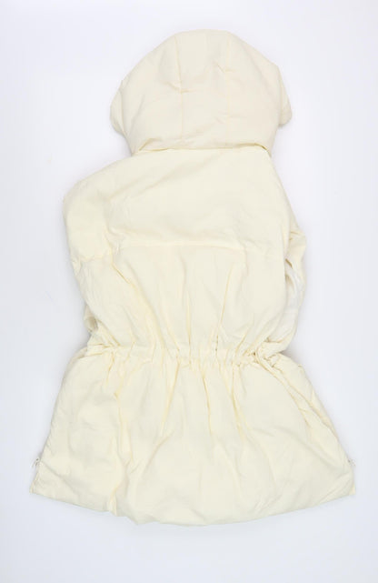 DESRAY Women's Ivory Long Parka Size 6 Zip Casual