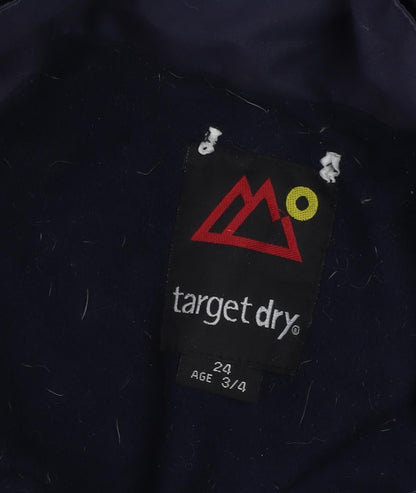 Target Dry Boys Blue Waterproof Hooded Rain Coat 3-4 Years