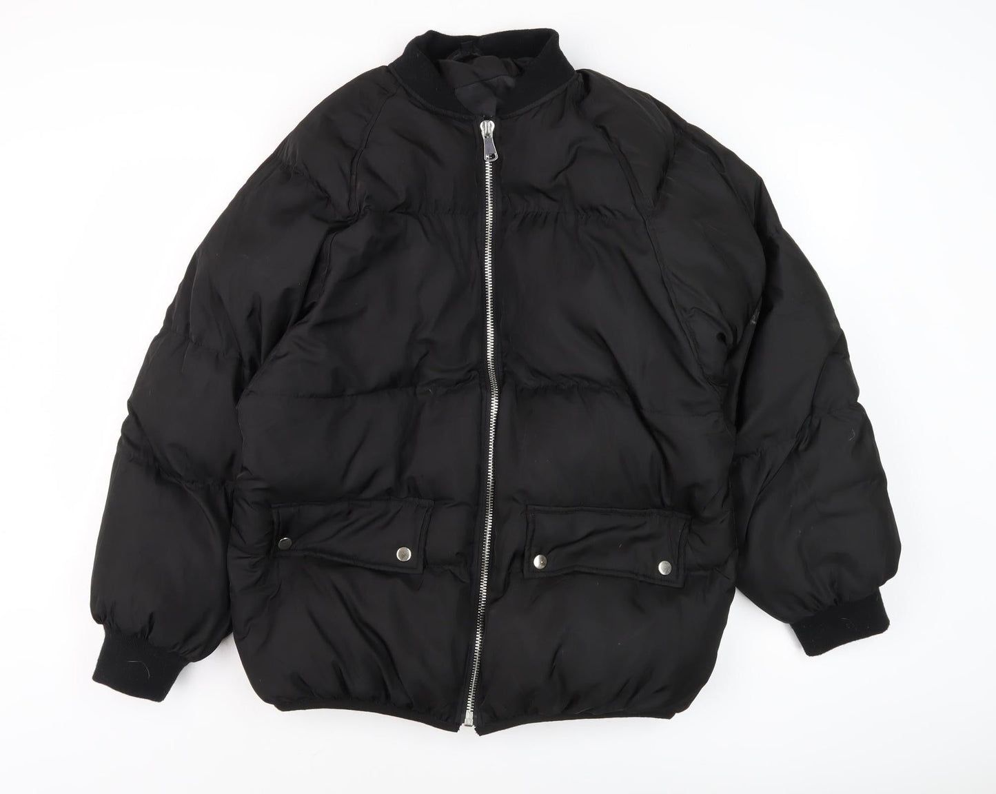 Womens UK Size 14 Missguided Black Puffer Jacket