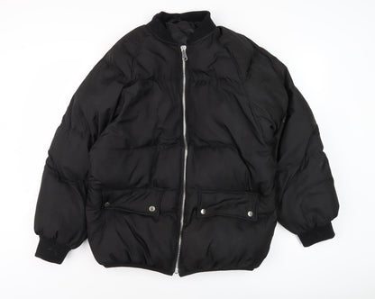 Womens UK Size 14 Missguided Black Puffer Jacket