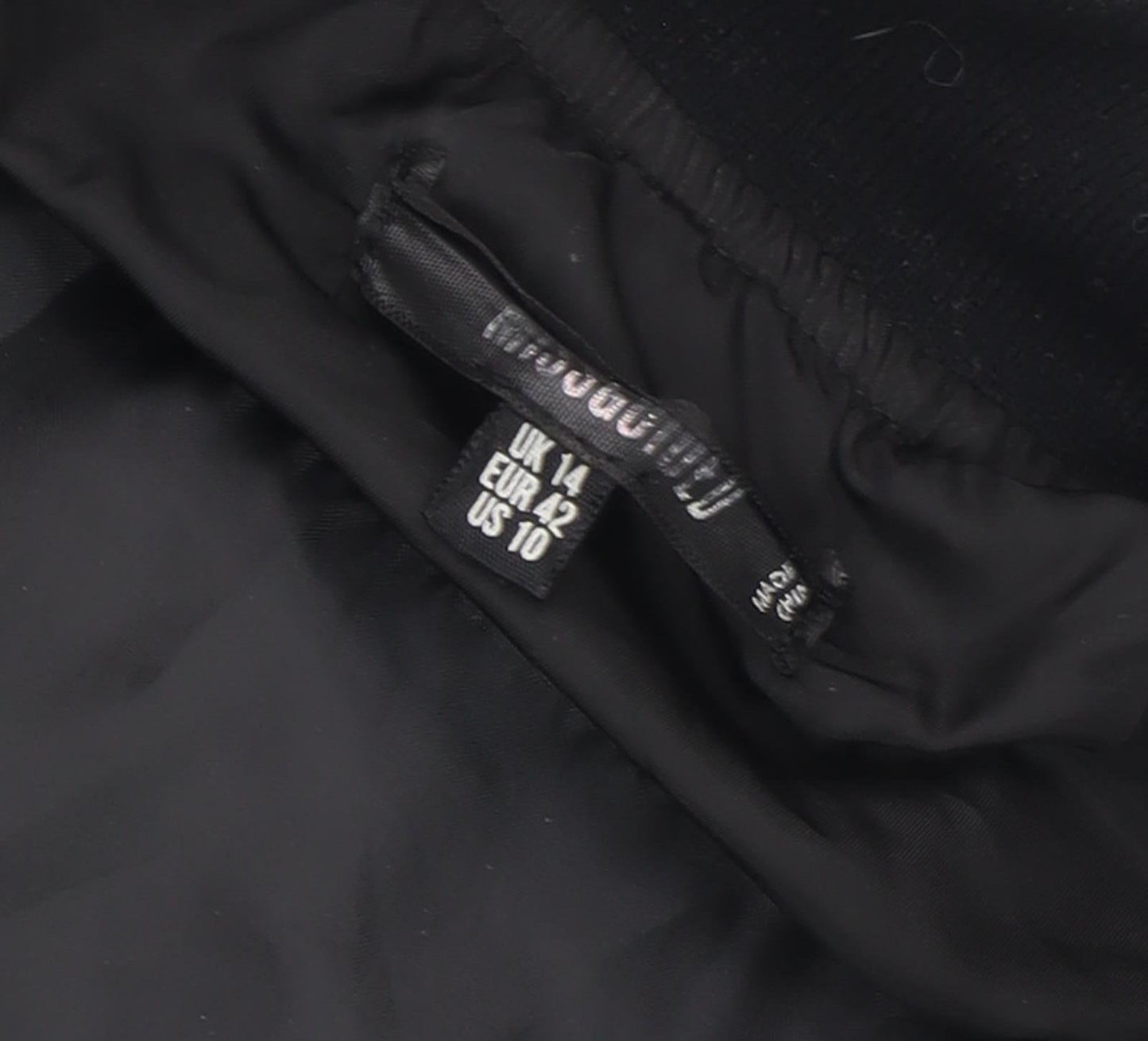 Womens UK Size 14 Missguided Black Puffer Jacket