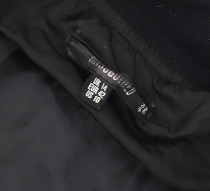 Womens UK Size 14 Missguided Black Puffer Jacket