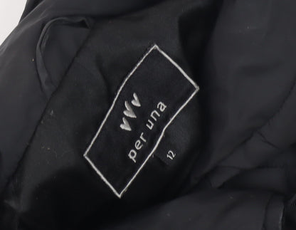 Womens UK Size 12 Per Una Black Puffer Jacket