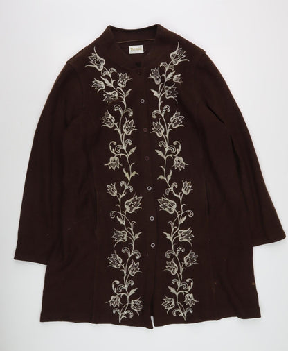 Roman Originals Women's Brown Embroidered Coat L/XL