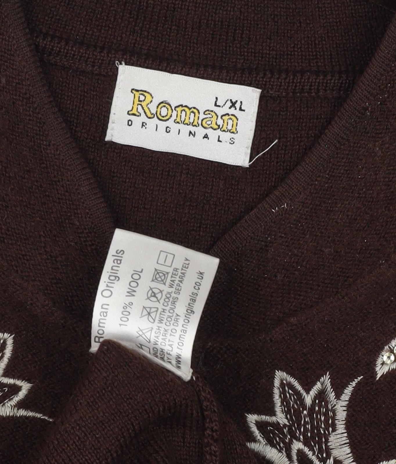 Roman Originals Women's Brown Embroidered Coat L/XL