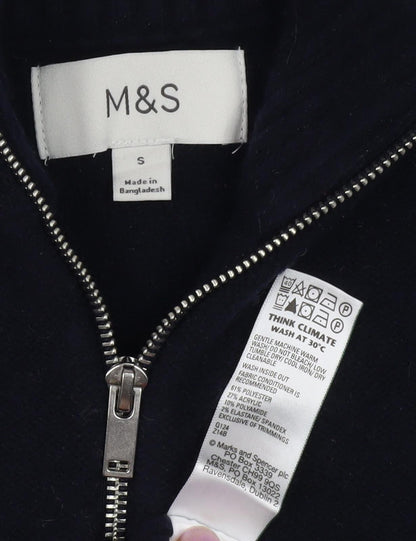 Marks and Spencer Men's Black S Full Zip Jumper