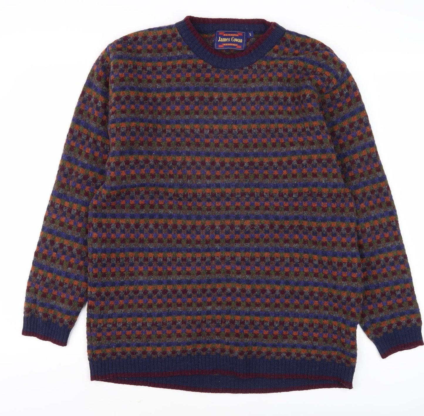 James Cowan Men's Multicoloured S Pullover Jumper