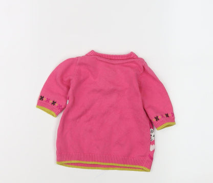 Disney Baby Girls Minnie Mouse Pink Henley Jumper XS