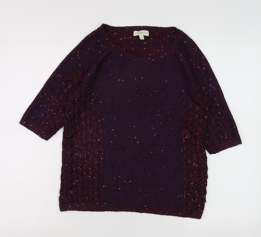 Womens UK Size S Monsoon Purple Pullover Jumper