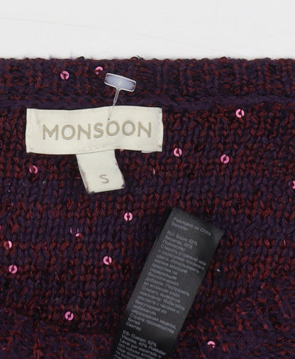 Womens UK Size S Monsoon Purple Pullover Jumper
