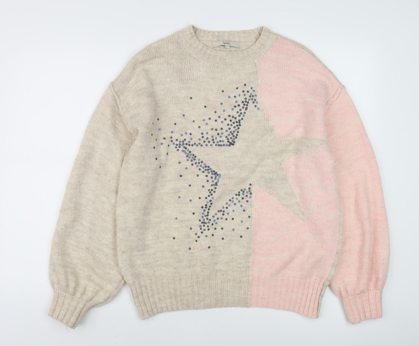 Womens UK Size M NEXT Beige Pullover Jumper