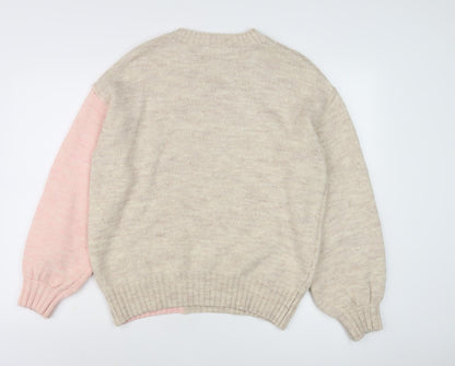 Womens UK Size M NEXT Beige Pullover Jumper