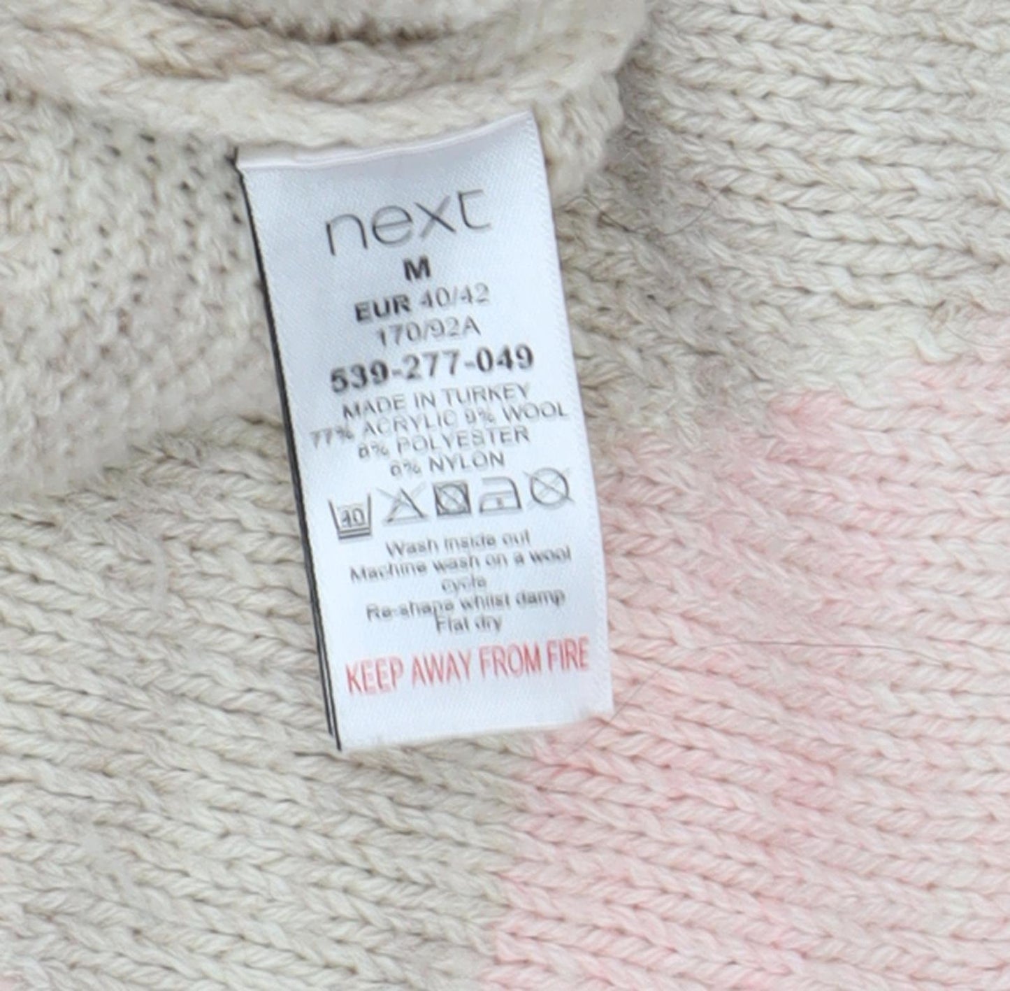 Womens UK Size M NEXT Beige Pullover Jumper
