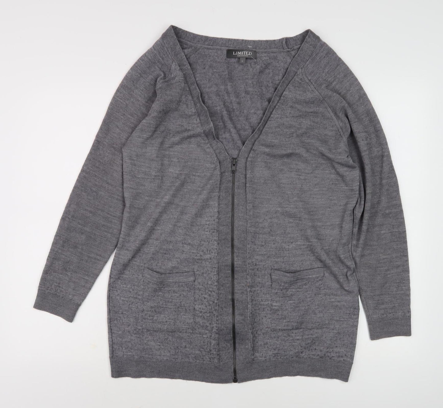 Womens UK Size 16 Limited Collection Grey Full Zip Jumper