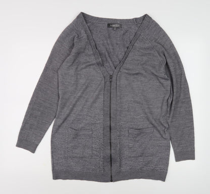Womens UK Size 16 Limited Collection Grey Full Zip Jumper