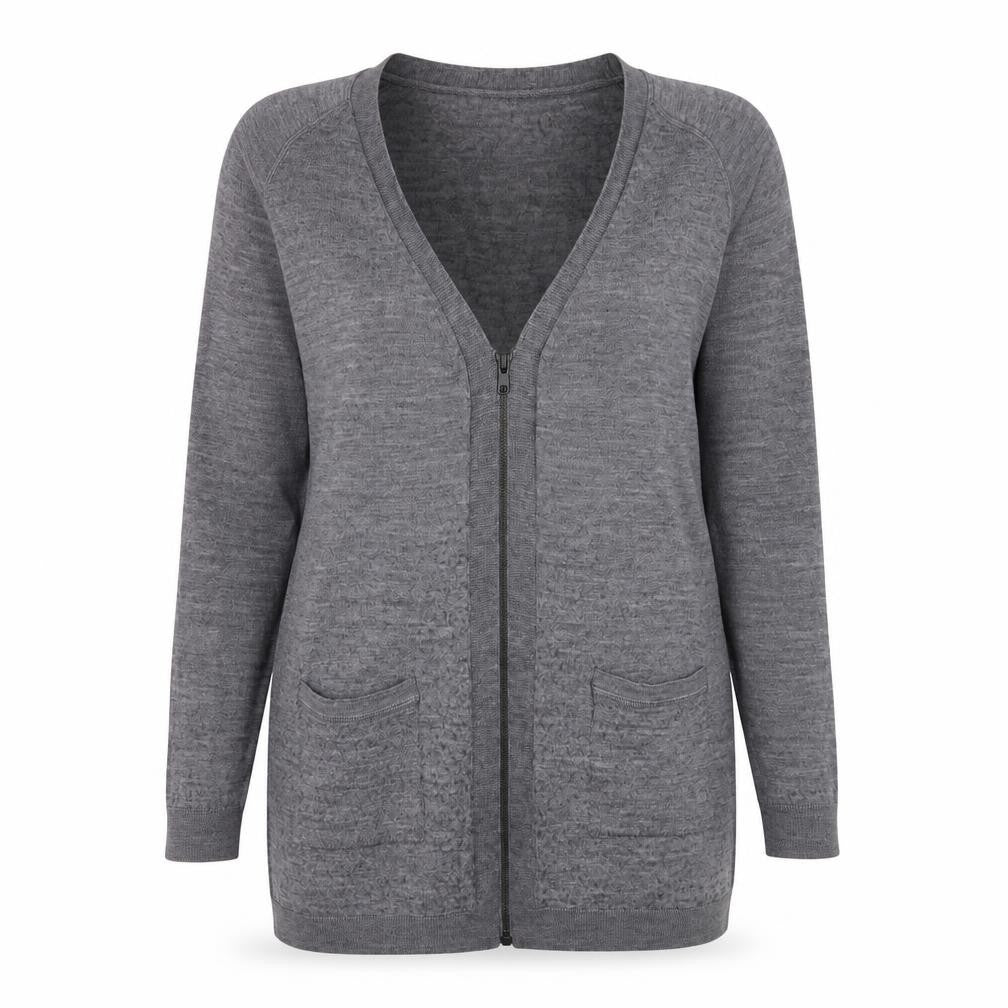 Womens UK Size 16 Limited Collection Grey Full Zip Jumper