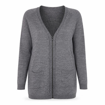 Womens UK Size 16 Limited Collection Grey Full Zip Jumper