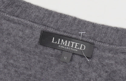 Womens UK Size 16 Limited Collection Grey Full Zip Jumper