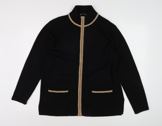 Jacques Vert Women's Black Jacket, Large, Casual, Zip