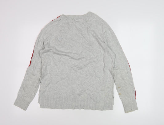 Hush Women’s Grey Rainbow Stripe Crew Neck Pullover XS