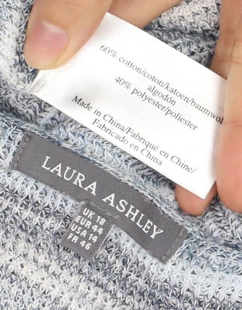 Laura Ashley Women's Blue Wrap Jumper Size 16