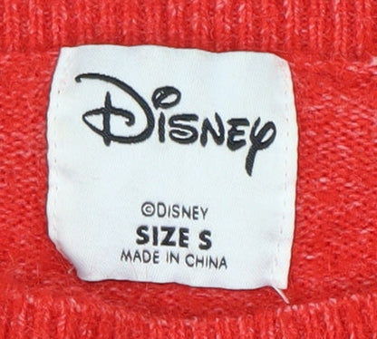 Womens UK Size S Disney Red Pullover Jumper