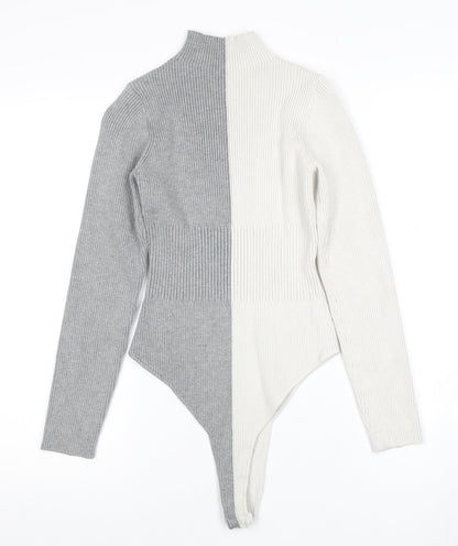 4th Reckless Women's Grey & White Colourblock Bodysuit