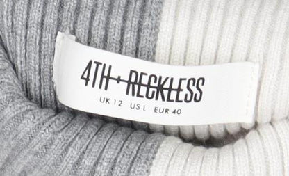 4th Reckless Women's Grey & White Colourblock Bodysuit