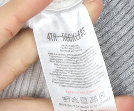4th Reckless Women's Grey & White Colourblock Bodysuit