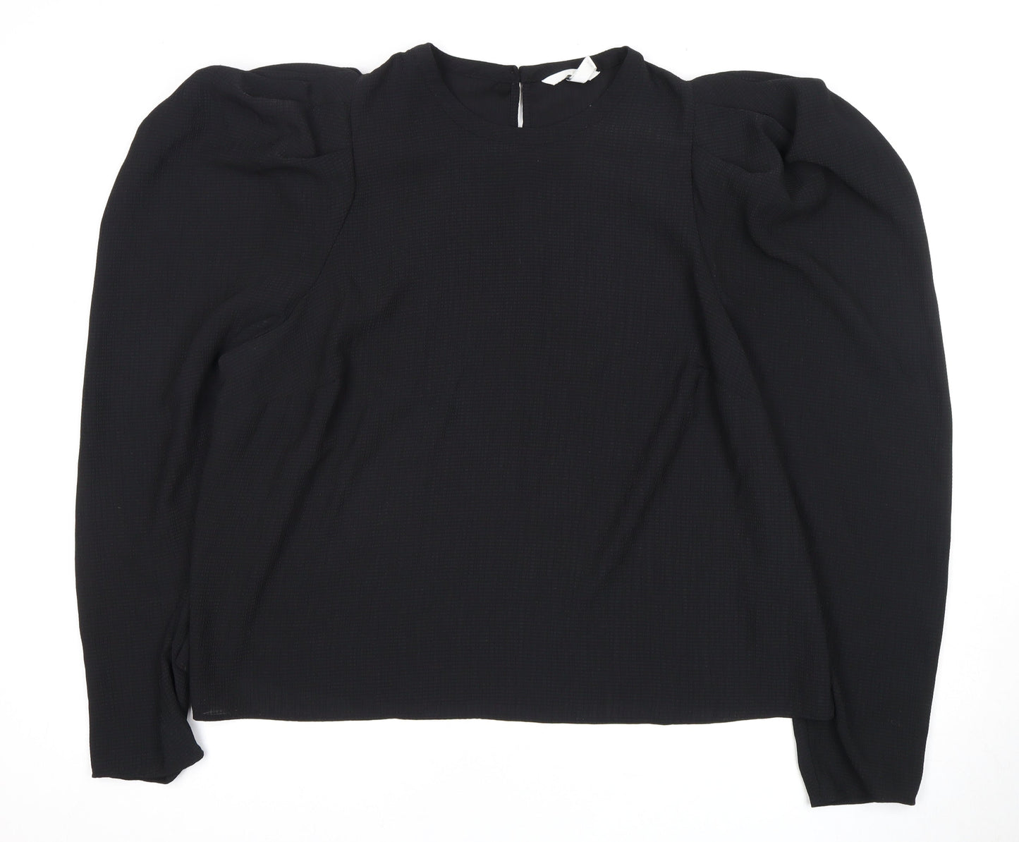 Womens UK Size XL H&M Black Basic Blouse