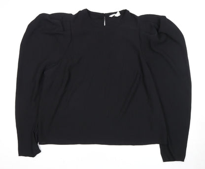 Womens UK Size XL H&M Black Basic Blouse