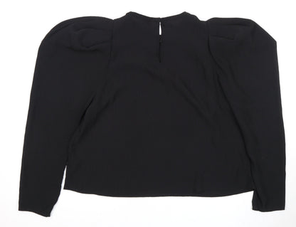 Womens UK Size XL H&M Black Basic Blouse