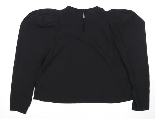 Womens UK Size XL H&M Black Basic Blouse