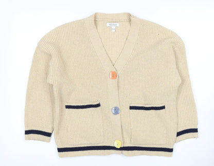 Womens UK Size One Size Wild Flower Beige Cardigan Jumper
