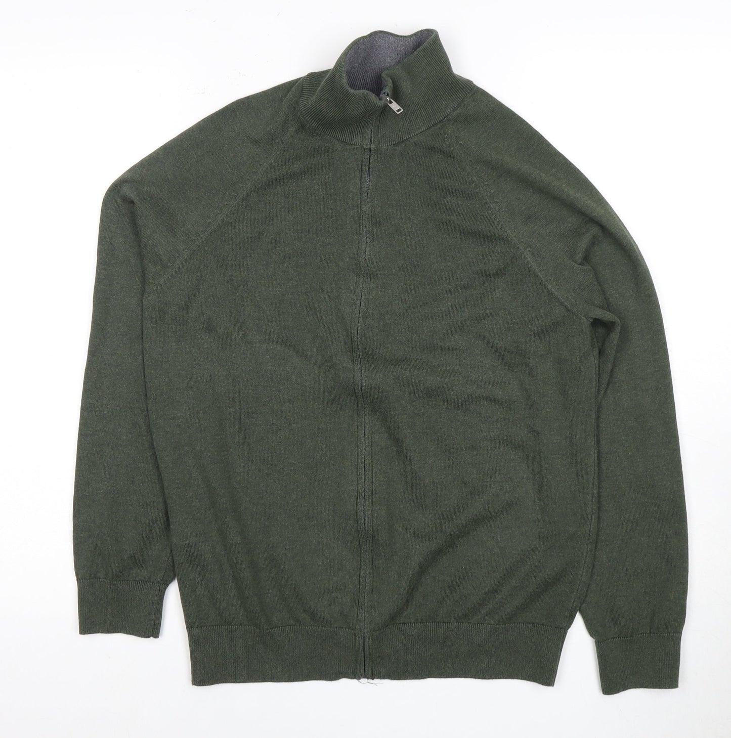 MNG Men's Green Full Zip Sweatshirt - Size S