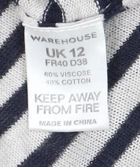 Womens UK Size 12 Warehouse Multicoloured Cardigan Jumper