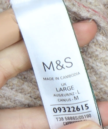 Womens UK Size L Marks and Spencer Beige Pullover Jumper