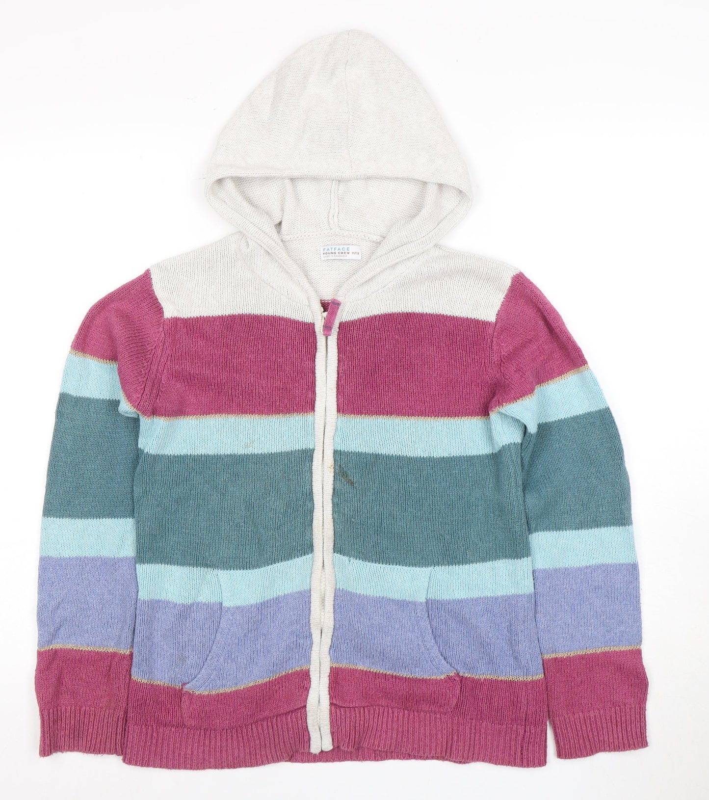 FatFace Girls Multicoloured Full Zip Cardigan 11/12 Years