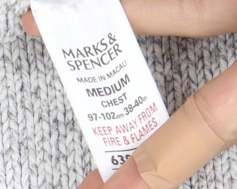 Marks and Spencer Men's Grey Pullover Jumper M