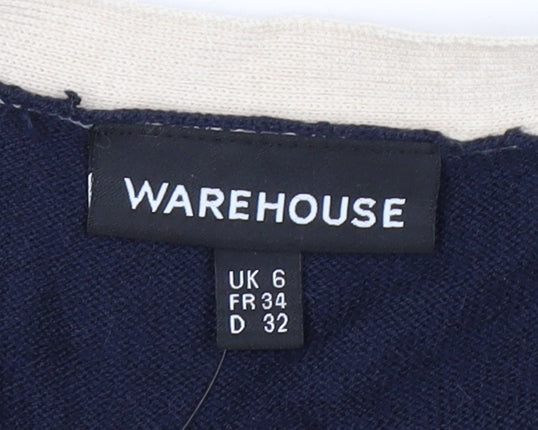 Womens UK Size 6 Warehouse Multicoloured Cardigan Jumper