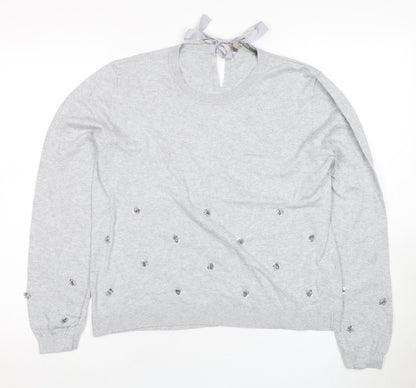 Womens UK Size 14 Oasis Grey Pullover Jumper