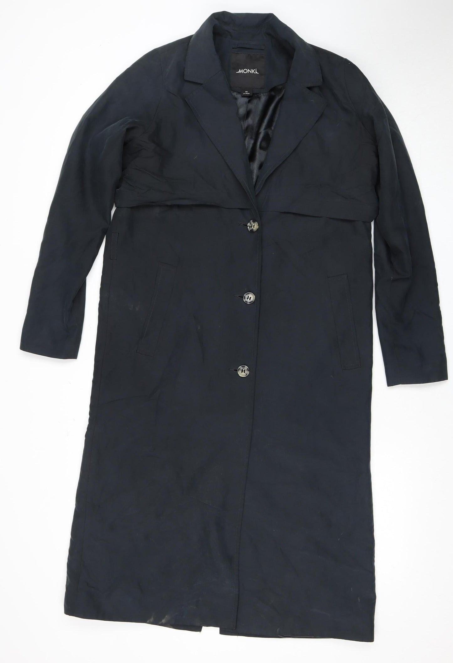 Monki Women's Black XS Long Coat