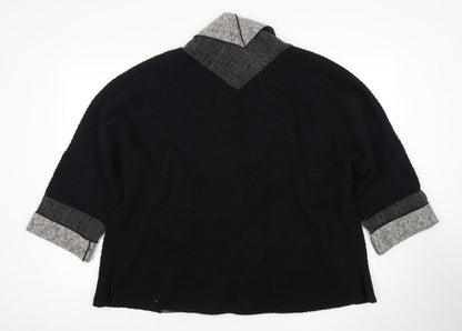 Zele Women's Black Cardigan M Wool Blend Casual