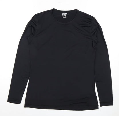 Lands' End Women's Black Crew Neck Long Sleeve Top S