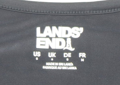 Lands' End Women's Black Crew Neck Long Sleeve Top S