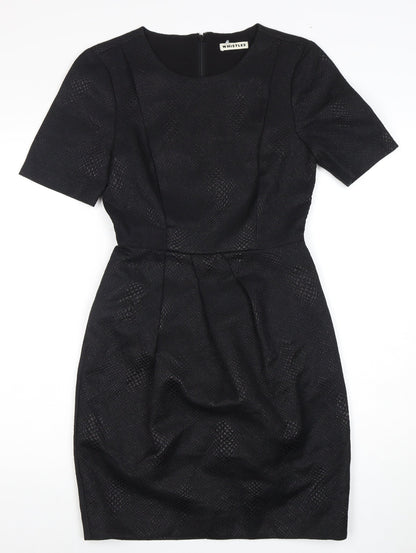 Whistles Women's Black Dress UK 8 Half Sleeve