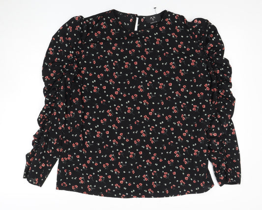 AX Paris Women's Floral Black Top Size 12
