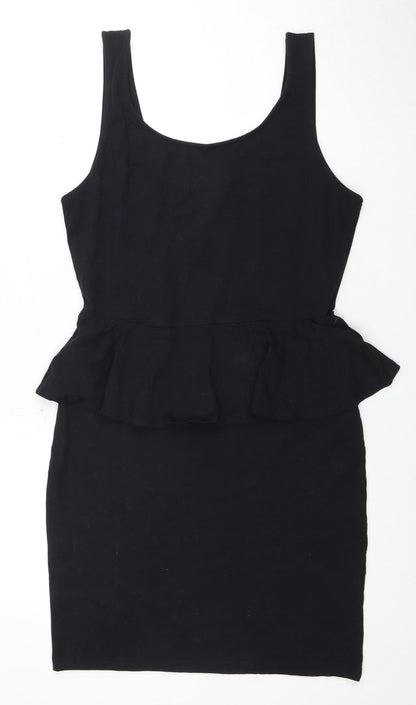 New Look Women's Black Dress, Size 14, Knee Length, Jersey